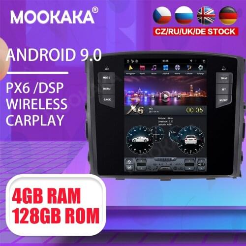 Tesla 10.4" Android 9 PX6 4G 128GB Car Player For Mitsubishi Pajero V97 V93 Shogun Car GPS Navi CarPlay Head Unit DSP Stereo