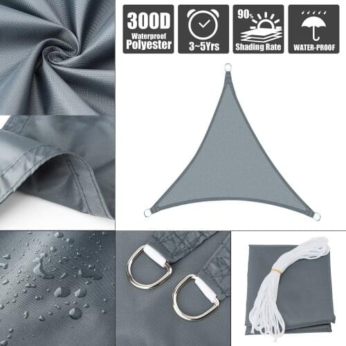 30CM Triangle Sun Shade Sail Nets Sun Shelter Waterproof Oxford Cloth Cover Outdoor Awning Canopy