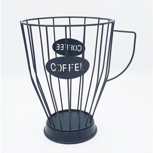 Coffee Capsule Universal Storage Basket Coffee Cup Basket Vintage Coffee Pod Organizer Holder Black For Home Cafe Hotel Bar
