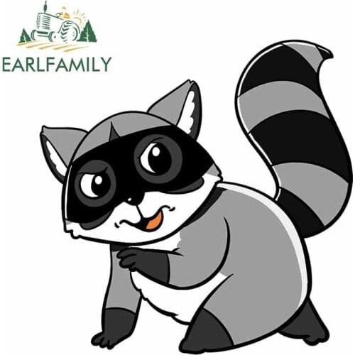 EARLFAMILY 13cm x 12.7cm For Sneaky Raccoon Car Stickersl Vinyl Car Wrap Decal Waterproof Creative Sticker Occlusion Scratch