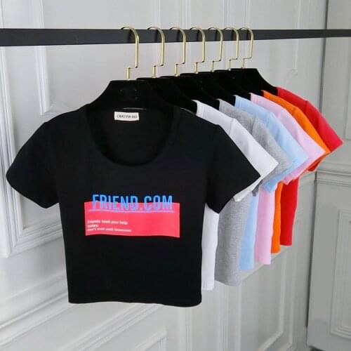 Womens Friends Print T-shirt Ladies Letter Top Short Sleeve Fashion O-neck TShirt Cotton T-Shirt Womens T Shirt Female Girls