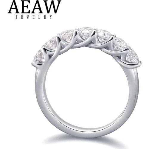 0.7ctw 0.1ct 3.0mm Round Brilliant Cut DEF Color VVS1 Test Positive Moissanite Engagement Ring for Women Real 14k White Gold