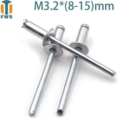 10PCS M3.2 DIN EN ISO15978 GB/T12617.1 Aluminium Open End Countersunk Head Blind Rivet for Furniture Car Aircraft multi-function