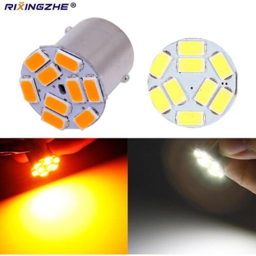 12/24V S25 1156 BA15S P21W BAU15S PY21W 5630 9Smd Bulbs For Car Side Indicator Lamp Turn Signal Lights Brake lamp Amber white