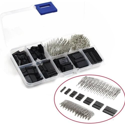 2.54mm Dupont Connector 2.54mm Single Row Plastic Shell Plug Male Crimp Pins+Female Pin Terminal Connector 310Pcs