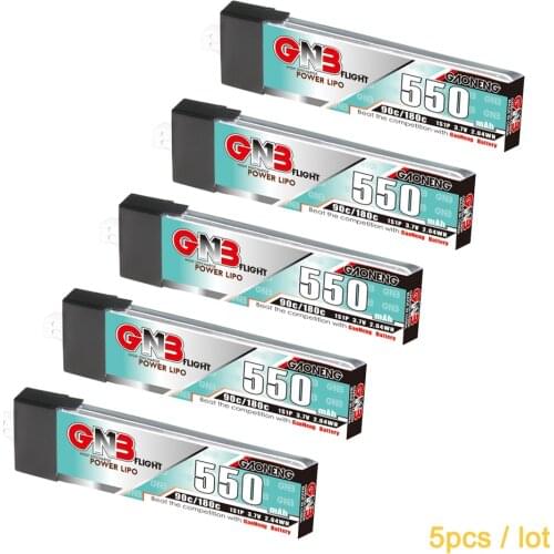 5PCS Gaoneng 550mAh 1S 50C/100C 4.35V HV Lipo battery PH2.0 Plug for Tinyhawk TINY8X TINY7 B06 Beta75 URUAV Inductrix FPV Drone