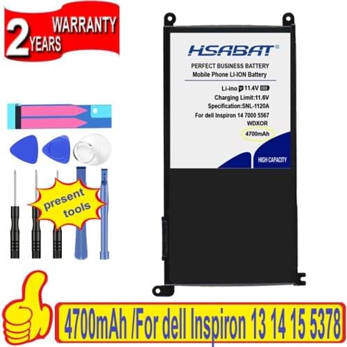 Top Brand 100% New Battery for dell Inspiron 13 14 15 5378 3488 3580 5765 5767 5770 7000 5368 5568 5567 Batteries + free gfit