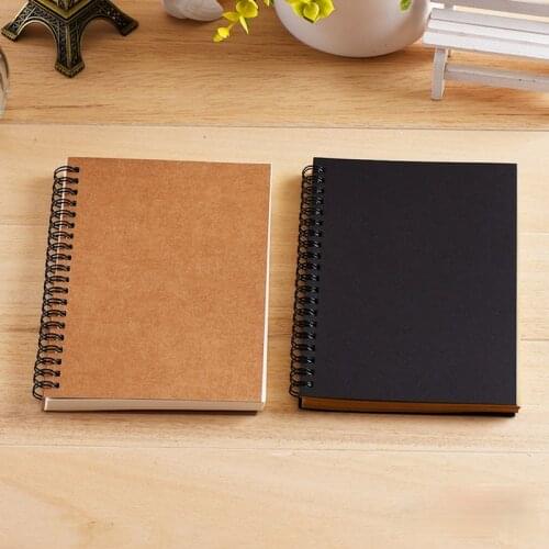 A5/A6 Sketchbook Diary Drawing Painting Graffiti Kraft Paper Cover Blank Paper Notebook Memo Pad 100 pages School Office Supply