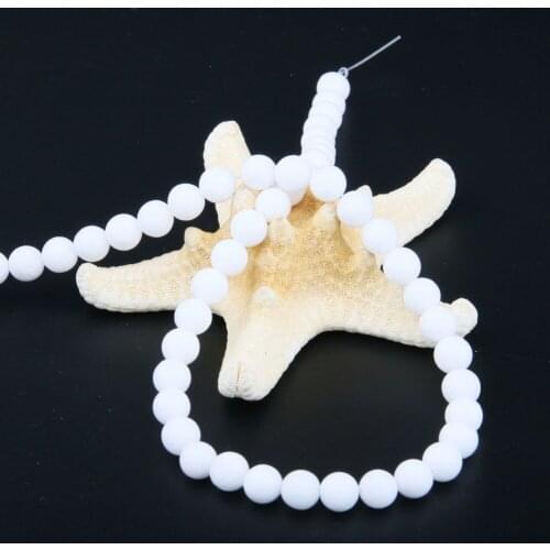 Wholesale Natural Stone Beads White Marble4/6/8/10/12mm Fashion Jewelry Loose Beads for Jewelry Making Necklace DIY Bracelet 16"