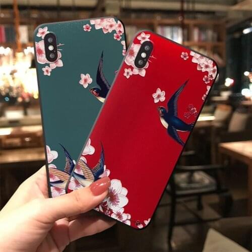 Cute Bird 3D Emboss Phone Case for Samsung S10e S8 9 10 20 21 Ultra Plus Note8 9 10 20 Ultra Back Covers Matte Phone Cases