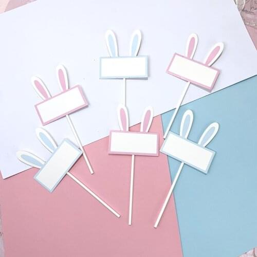 Decorative Plug-In Cake Decorating Plug-In Pink Cute Bunny Can Write Cake Decorating Plug-In Cupcake Cake Insert