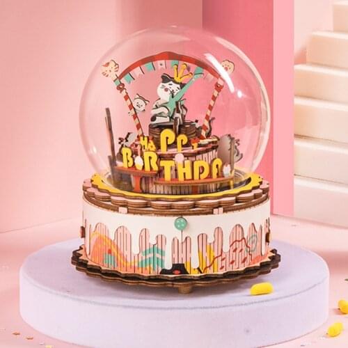 Handcraft Wood Model Kits for Adults and Kids to Build DIY Puzzles, Music Box Mechanical, 3D Wooden Puzzle