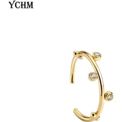 Women Open Adjustable Rings with Zircon Crystal Bubble Rings for Women Engament Ring Jewelry YCHM