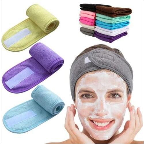 Elastic Adjustable Headband 8 Colors Hairband Yoga Spa Shower Wash Face Cosmetic Headband for Women Ladies Make Up Accessories