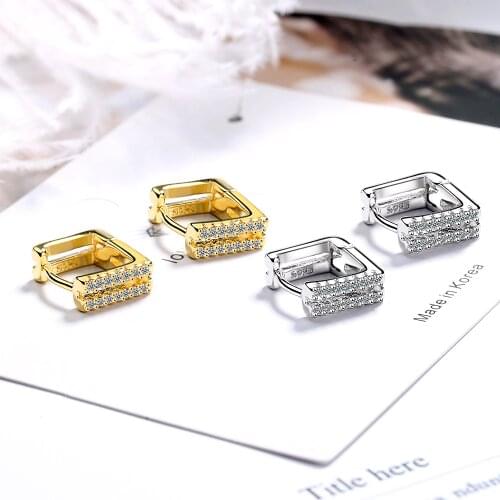 Exquisite aaa Cubic Zircon Hoop Earrings Sterling Silver 925 Wave Round Earrings For Women Girls brincos Jewelry