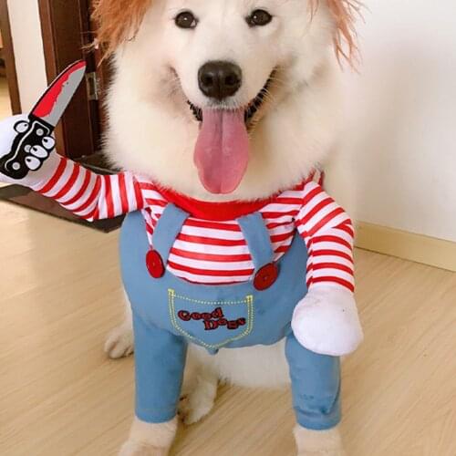 Dog Suit Clothing Halloween Dog Clothing Interesting Pet Clothes Adjustable Role Play Suit Large Dog Bulldog Novel Clothes