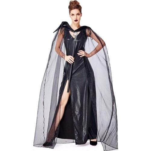 Halloween Carnival Party Horror Dragon Witch Magician Costume Cosplay Evil Black Dragon Castle Queen Stage Performance Costume