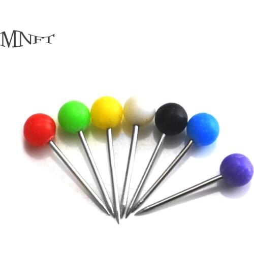 MNFT 100Pcs Dia. 4MM Bead Assorted Colors Fishing Pin Plastic Position Mark Bead Needle