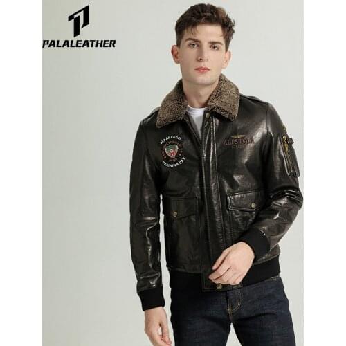Embroidered Vegetable Tanned Goatskin Moto Jacket With Fur Collar