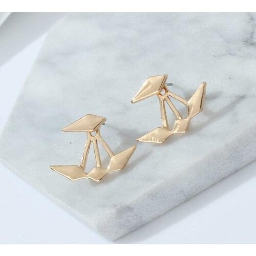 New Fashion Lady Front And Rear Earrings Hanging Earrings Glossy Gold Earrings Ladies Jewelry New Product Launch Gifts