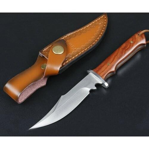Fixed Blade Knife High hardness steel tactical survival knife outdoor camping EDC rescue tools with wooden handle