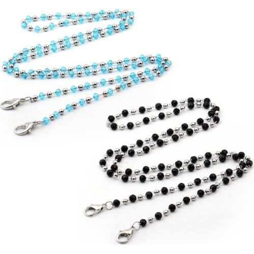 2020 New Beads Eyeglasses Necklace Vintage Sunglasses Holder Chain Necklace Neck Lanyard Anti-lost Glasses Accessories