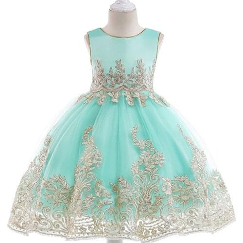 4-10 Years Girls Dress Kids New Year Lace Embroidery Dress for girls Wedding Ball Gown Children Party Dress Robe Princesse