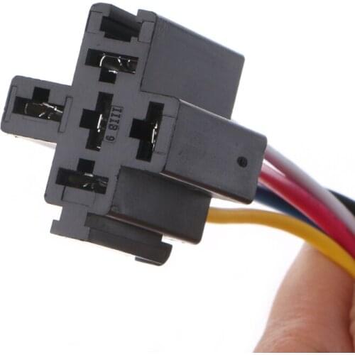 Pre Wired 5 Pin Relay Mounting Base Socket Holder 12V 24V 40A