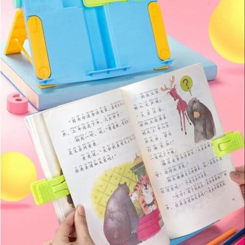 Adjustable Kids Children Reading Shelf Holder Portable Folding Book Stand Support Desk Organizer for Office School Supplies