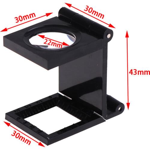 Microscope Folding Magnifier Stand Loupe with Scale for Textile Optical Foldable Magnifying Glass Tool 10X 28mm