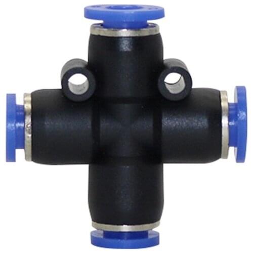 50 Pcs 6mm Slip lock Cross Quick Connectors Plastic Butt Joints Mist Cooling Reptile Fogger Accessories Pneumatic Pipe Fittings