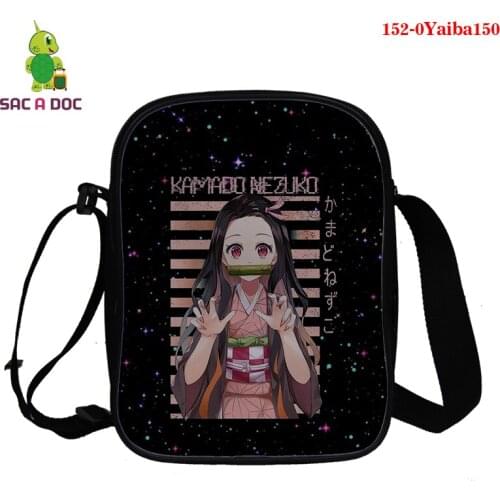 Anime Kimetsu No Yaiba Pattern Messenger Bag for Women Unisex Boys Girl Crossbody Bag Small 3D Kimetsu No Yaiba Men Shoulder Bag