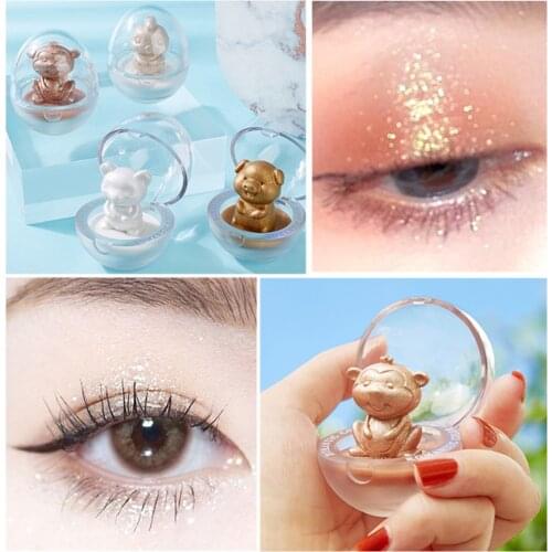 Cute Animal Shape Eyeshadow Compact Three-Dimensional High-Gloss Monochrome Eyeshadow