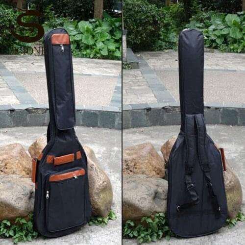 Thicken Guitar Case 8mm Electric Bass Bags 600D Waterproof Guitar Backpacks Cover With Shoulder Straps Black Handbags XA261M