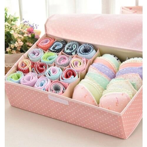 30 Waterproof Oxford Cloth Underwear Storage Box Home Storage Kit Drawer Closet Organizers Save Space Foldable 13 Grids