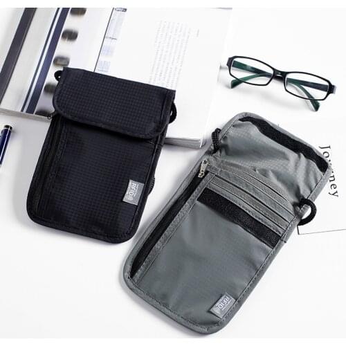 High Quality RFID waterproof Nylon Travel document storage bag Card passport Bag Neck Wallet Money Document Card Passport Pouch