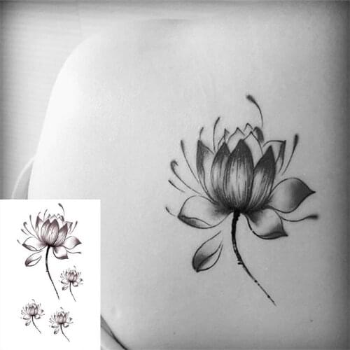 Waterproof stickers women Lotus flower Temporary Tattoo Stickers Body Art Waterproof Tattoo