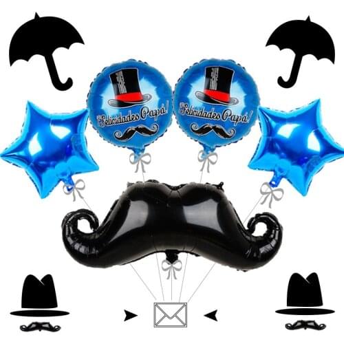 Large Beard 88*40cm Aluminum Foil Balloons Feliz Dia Super Dad Spain Happy Fathers Day Helium Globos Holiday Party Decoration