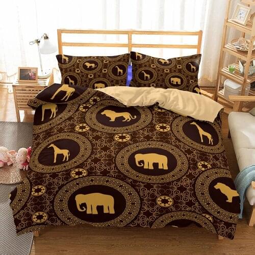 Bed Linens New Mandala Bed Cover Bedclothes High-end Luxury Gold King Size Bedding Set Cute Indian Elephant Bedding Set Cotton