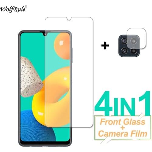 4-In-1 Tempered Glass For Samsung Galaxy M32 M12 M42 A22 Screen Protector Protective Phone Camera Film For Samsung Galaxy M32