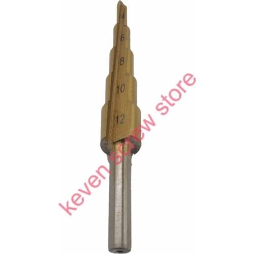 1Pcs/lot 4-12mm Professional HSS Steel Large Step Cone Titanium Coated Metal Drill Bit Cut Tool Set Hole Cutter