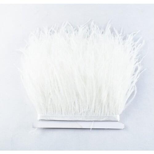 1yards White ostrich feathers Trims 8-10cm DIY needlework Carnival Costume/Dress decoration plumas and feathers for crafts party