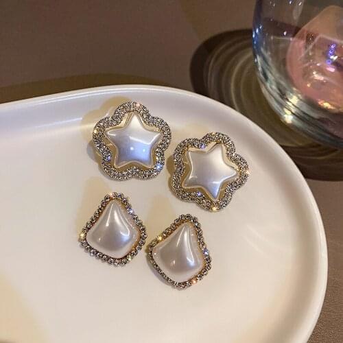 2021 Trendy Korean Luxury Designer Opal Triangle Geometric Earrings For Women Jewelry Delicate Earings Wholesale