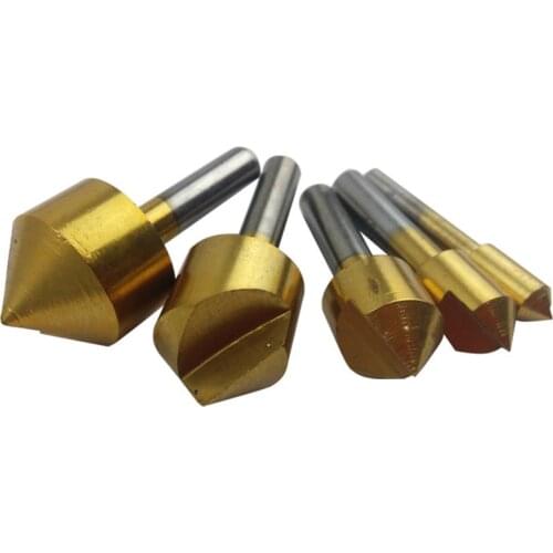 5pcs/set Metric Woodworking Countersink Drill Bit 90 Degree Single Flute Edge Chamfer 6mm-19mm High Carbon Steel Wood