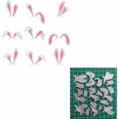 9pcs bunny ears New dies 2020 easter Metal die cutters for scrapbooking Birthday stencils die for decor
