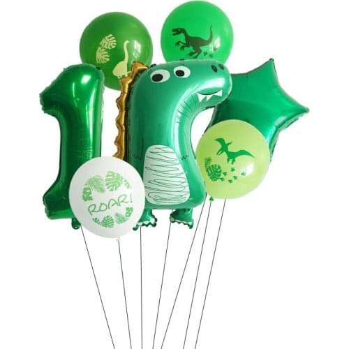 Aluminum Gilm Dinosaur Balloon Number Set Birthday Party Decoration Baby Shower Wedding Decoration Globos Wholesale