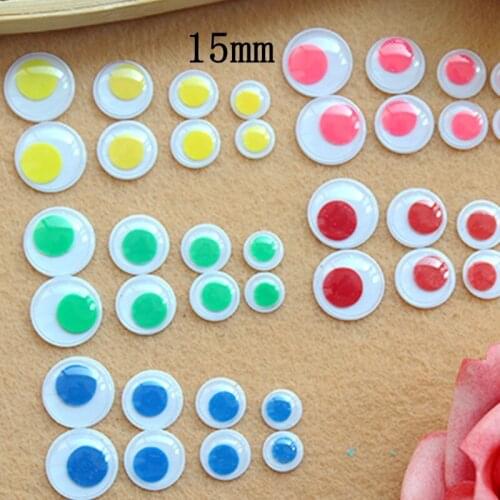 Free Shipping Size 15mm 100pcs/lot Movable Toy Eye googly eyes Plastic Eye Without Self-adhesive
