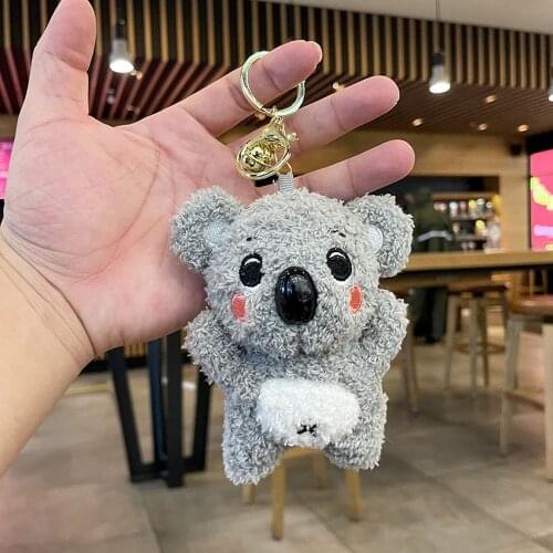 Korean Style Cartoon Koala Keychain Doll Cute Chai Dog Bag Pendant Jewelry Plush Doll Backpack Hanging Car Keychain