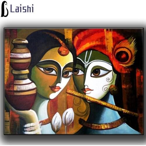 Buddha Radha Krishna True Love Religious Diamond Painting Cross Stitch full Square Drill Diamond Embroidery Icon Diamond Mosaic