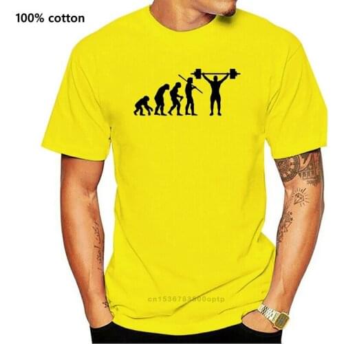 Evolution of Weightlifter Men T-Shirt Funny Weights Gym Training Top Fit 3D Tops Casual Street Wear Cross Fit Dress T Shirt